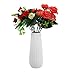 Gemseek 8 inch White Ceramic Flower Vase, Table Vase for Living Room Home Decor, Wedding Centerpieces/Arrangements