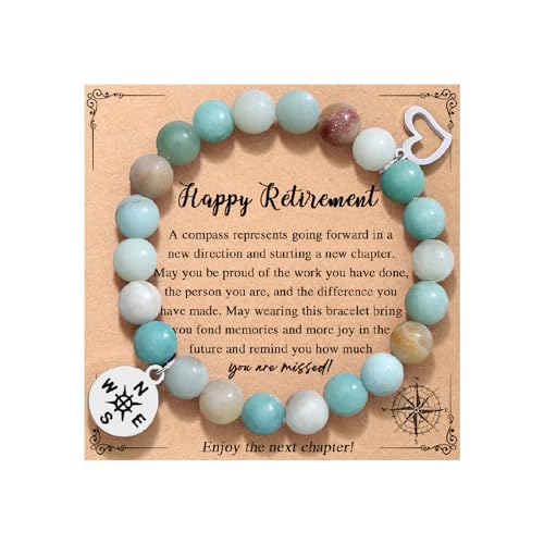 TONY & SANDY Retirement Gifts for Women Compass Bracelet Coworkers Farewell Leaving Goodbye Moving Going Away Gifts for Coworkers Women Friends Teacher Employee