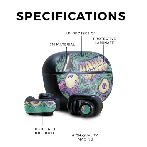 Image of Glossy Glitter Skin Compatible with Bose Ultra Open Earbuds - Eyes and Teeth - Premium 3M Vinyl Protective Wrap Decal Cover - Easy to Apply | Crafted in The USA by MightySkins