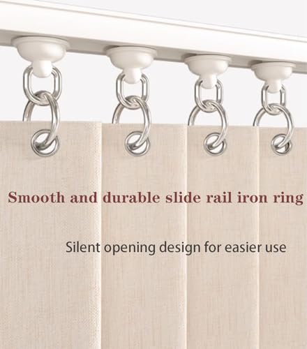 Folding Linen Curtains Natural,Half Window Laundry Room Curtains,Pinch Pleat Curtains, Bookcase Privacy Curtain,Sink Curtain Skirt,Thermal Curtains,Cottage Decor,Kitchen Curtains A,W70*H90CM - Image 7