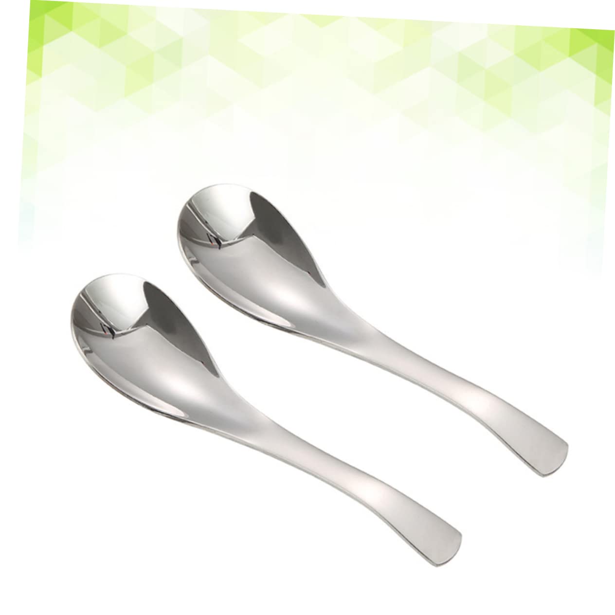 Wakauto 4pcs Heavyweight Stainless Steel Soup Spoons Stainless Steel Table Spoons Thick and Design for Everyday Use and Special Occasions Middle