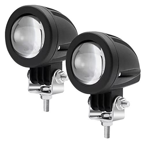 Biqing [Doppio Colore 5 Modes] 2PCS Faro Moto Ambra/Bianco,10W Faretti Supplementari Moto 12V 24V Fendinebbia Moto Luci Ausiliarie per Moto Veicolo Bici Auto Barca