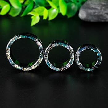 COOEAR Gauges voor orenplugs en tunnels piercing oorbellen kristallen met zirkonia stijl expander stretchers maat 2g (6 mm) tot 5/8 (16 mm), 2g(6mm), Hars