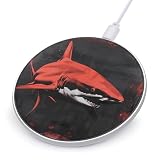 Red Black Shark Wireless Charger Portable Fast Charging Pad Lightweight Wireless Charging Pad 10W Slim Charging Station for Phone Charger Mat for Travel Home Office Desk
