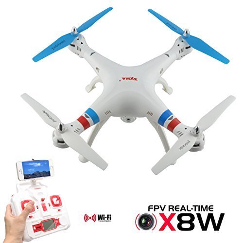 Potensic® RC Quadcopter Syma X8W 2.4G 4ch 6 Axis Real Time FPV Drone with WiFi Camera(White)