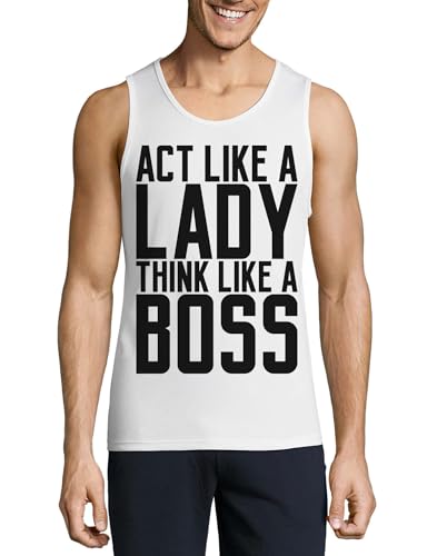 Débardeur homme blanc Act Like A Lady pour vos journées d'été décontractées au soleil