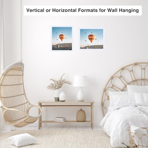 Image of JCJMY 10x11 Picture Frame White for Wall Hanging, Wall Mounting Horizontally or Vertically, 10 x 11 Wall Gallery Poster Photo Frame with Shatter Resistant Plexiglass, White