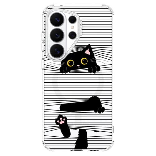 Coque Samsung S26 Ultra MagSafe MOSNOVO Transparente Chat Noir