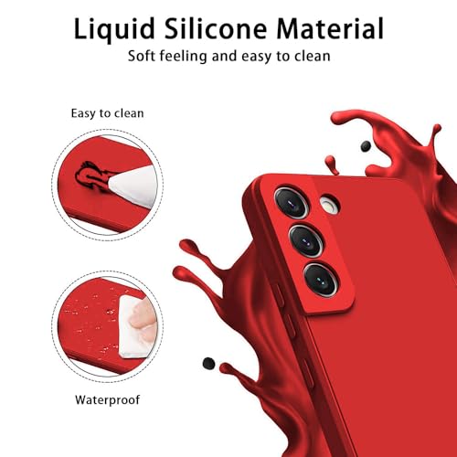 Image of Back Cover for Samsung Galaxy S22 Plus 5G | Full Camera Protection | Premium Liquid Silicon Case | Flexible Bumper Case for Samsung Galaxy S22 Plus 5G (Red)