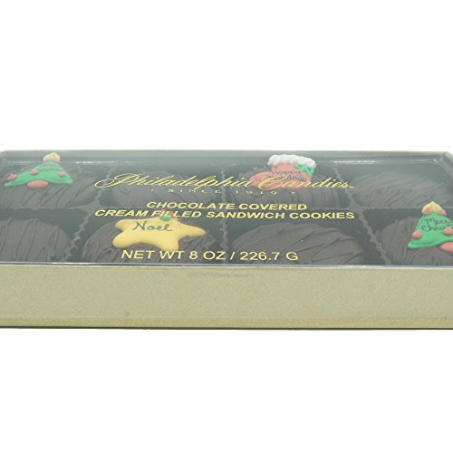 Philadelphia Candies Dark Chocolate Covered Oreo® Cookies, Christmas Greeting Assortment 8 Ounce #TOP3