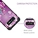 LONTECT for Galaxy S10 Case Floral 3 in 1 Heavy Duty Hybrid Sturdy High Impact Shockproof Protective Cover Case for Samsung Galaxy S10, Black/Purple Flower