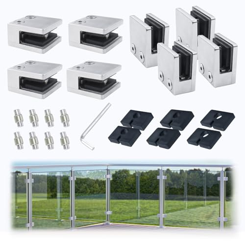 Muzata 8Pack Adjustable Glass Clamp for Thickness 5/16