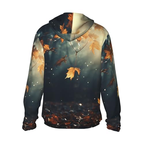 Men's Sun Protection Shirts Autumn Lleaves Flying Long Sleeve Sun Shirt for Fishing Running Hiking Swim2