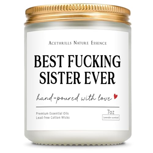 AceThrills Sister Birthday Gifts for Sister Gifts from Sisters Brother -7 Oz Lavender Scented Candles (Best Sister Ever)