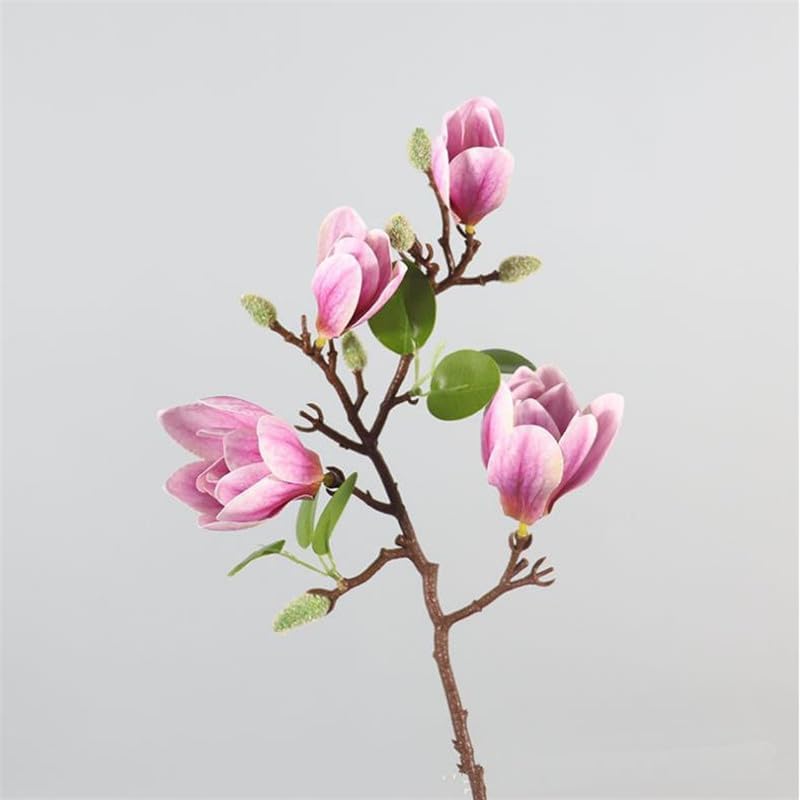 Magnolia artificiel rose 66cm pour une décoration de maison fleurie et durable