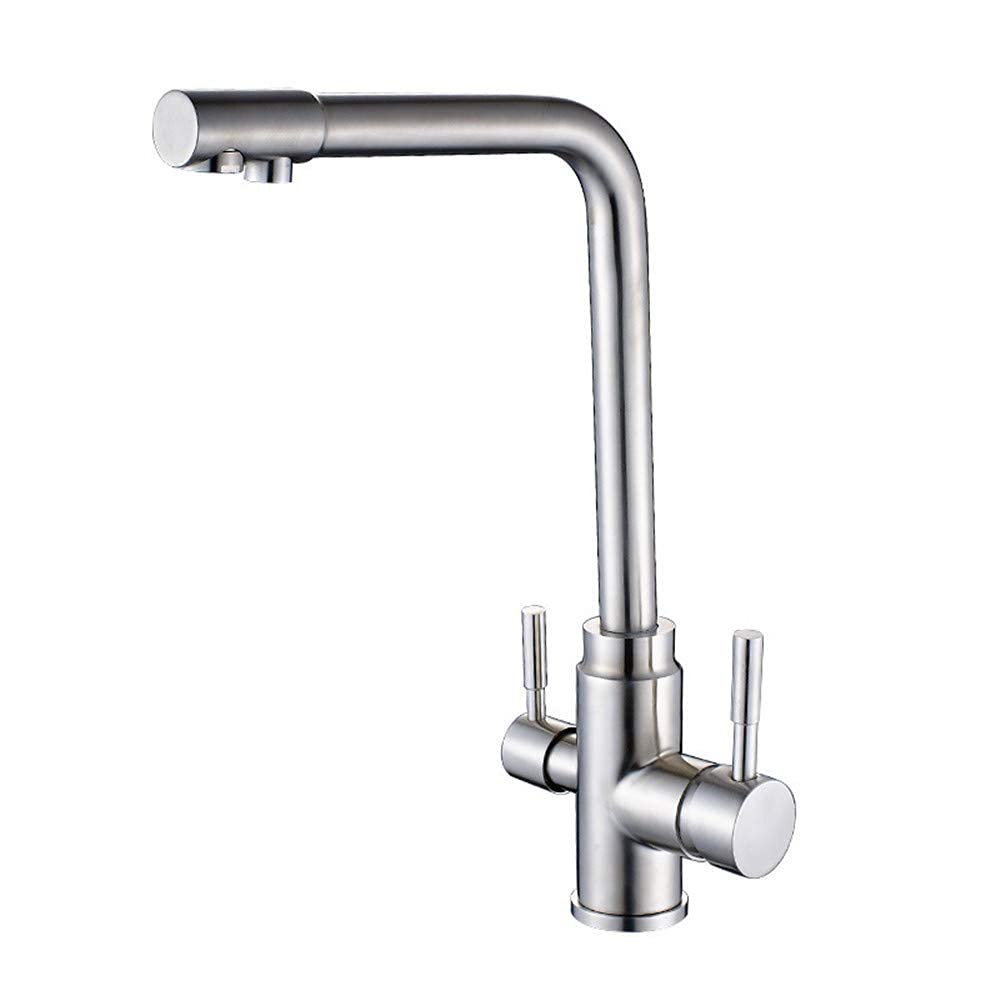 Robinet de cuisine 3 voies cuivre massif haute pureté double sortie
