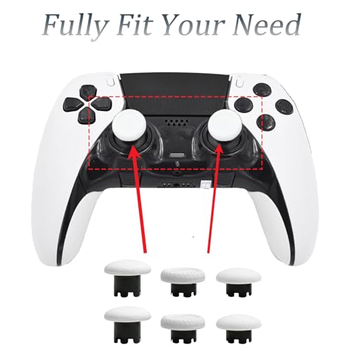 10-in-1 Metal Thumbsticks Accessories for PS5 Dualsense Edge Controller,4 Metallic Back Paddles Triggers Buttons Repair Parts with 6 Analog Joysticks for PS5 Dualsense Edge(White) [video game] - Image 3