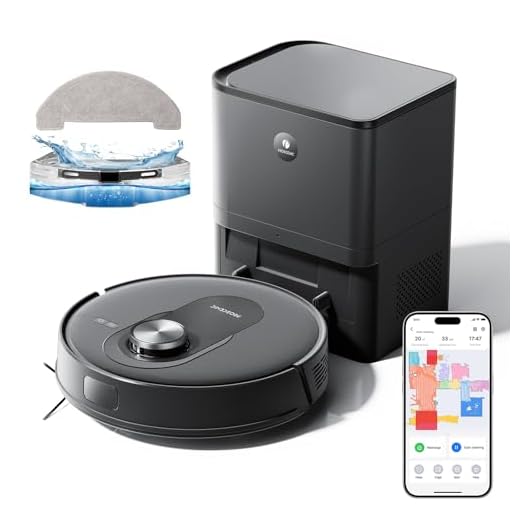 Proscenic Q8 Max Robot Aspirapolvere 4200Pa con Svuotamento Lavapavimenti Potente, Intelligente Navigazione Laser, per Pavimenti Tappeti Peli Animali