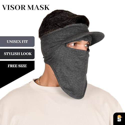 Image of R2 Cotton Visor Face Mask | Unisex Balaclava | Full Face Ninja Mask | Unisex Bike Riding & Cycling, Anti Pollution Dust & Sun Protection Full Face Cover Reusable Visor Mask