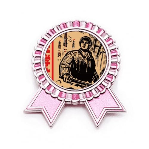 Worker badge marteau tour broche pin rose médaille chine métal taille M