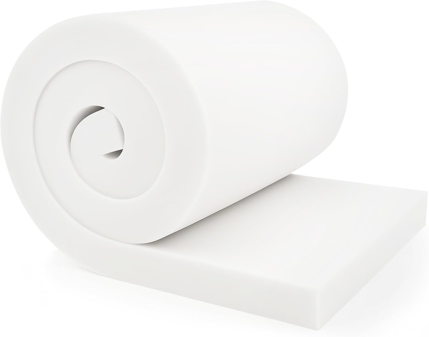 High-Density Upholstery Foam Padding (2" x 24" x 72")，Memory Foam for Couch Seat Cushion Replacement, Chair Foam, Square Padding for Seats