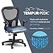 Tempur-Pedic TP9000C Mesh Swivel Task Chair with Tempur Material, Cooling Gel Layer, Adjustable Armrests, and Lumbar Support, Navy