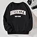 Girls Brooklyn Letter Print Graphic Sweatshirts Oversized Crewneck Long Sleeve Casual Loose Pullover Tops 3-9Years Black