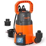 Cleartide Submersible Sump Pump with Smart Water Sensor, 1/3 HP 2790GPH...