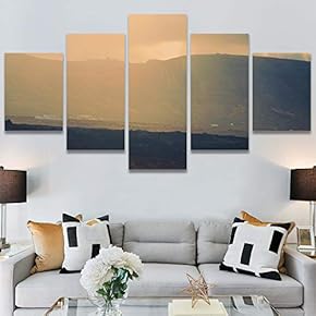 SIGNWIN 5 Panel Canvas Wall Art Landscape Mountain...