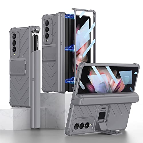 Fude de armadura para Galaxy Z Fold3 con acabado gris premium y bisagra rígida