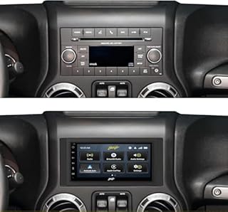 Stinger Wrangler JK (2007-17) 6.8" Stereo Replacement HD Touchscreen Double Din Radio, Certified Wireless Android Auto, Apple CarPlay, Bluetooth, Dual USB, SWC, All-in-one Dash Kit & Interface