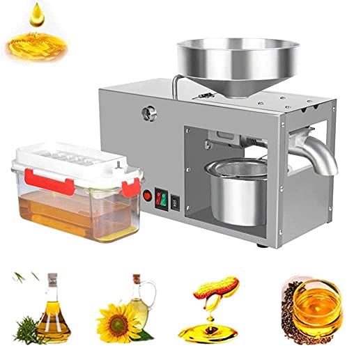 wsbdking Máquina automática de la prensa de aceite Acero inoxidable Expulsor de aceite eléctrico Cover