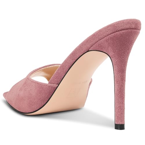 Image of TNYNFBEB Womens Stiletto High Heel Pointed Open Toe Sandals Mules Shoes Slingback Slip-on Prom Party Dress Summer 3.9 Inches Heels