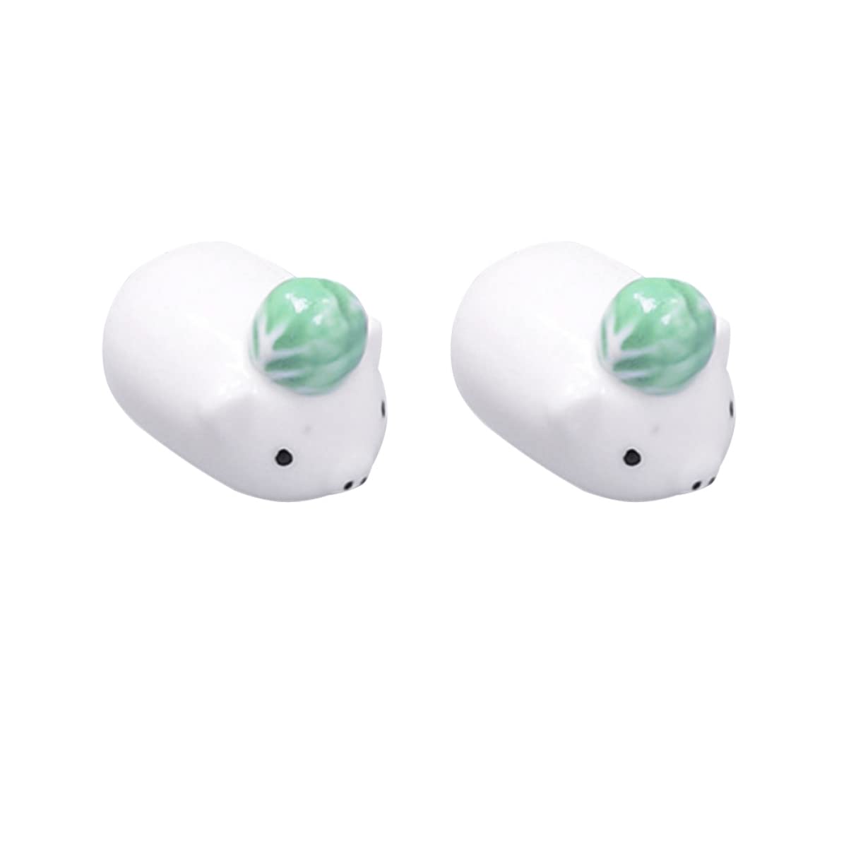 Générique Support de Baguettes, Support de 12 pièces, Forme de Style Japonais, Vert + Design, Baguettes, Radis, Fourchette, Cochon, cuillère, Support ménager, céramique, Blanc