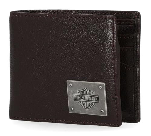 Harley-Davidson Men's Bar & Shield Plate Passcase Leather Bi-Fold Wallet - Brown2