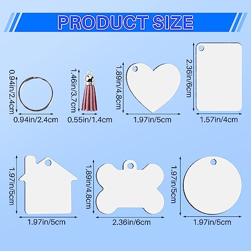 Ocnvlia 160 Pcs Sublimation Ornament Blanks Keychain Tassels Set - Image 3