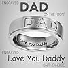 Willis Judd Mens DAD Titanium 8mm Ring Engraved Love You Daddy with Gift Pouch Silver (V) #1