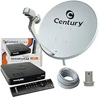Kit Antena - Receptor Digital Midiabox Lnbf 5g Ku Cabo Cor Preto 110v/220v