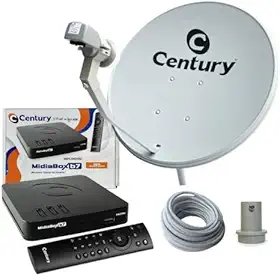 Kit Antena - Receptor Digital Midiabox Lnbf 5g Ku Cabo Cor Preto 110v/220v