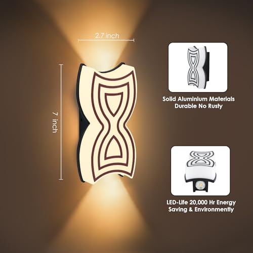 Image of Gesto 7W Waterproof Led Wall Light for Home Decoration - Up Down 2-Way LED Wall Lamp | IP65 Outdoor Fancy Wall Lights for Balcony,Gate,Elevation,Garden,Patio | Decorative Wall Mount Light -Pack of 4