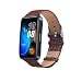 LAZIRO Wrist Strap Compatible with Huawei Band 8, Retro Style Leather Sport Strap Adjustable Durable Wrist Band Compatible with Huawei Band 8 - Brown