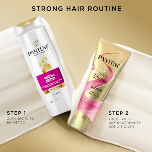 Image of Pantene Miracle Rescue Biotin Strength Conditioner | 10x Stronger Hair | Lightweight, smooth | Suitable for all hair types | 80ml