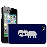 Diseño delgado y elegante. Fancy A Snuggle - Carcasa rígida para iPhone 4 y 4S, diseño de hipopótamo