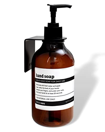 Maisonovo Shampoo Dispenser For Shower Wall Mount - Drill Free Shampoo And Conditioner Dispenser Set With Labels | 1 Amber Shower Shampoo Dispenser Chamber Black Soap Pump Dispenser #TOP21