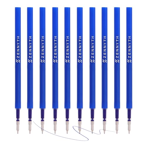 MengRan 4.3'' Gel Ink Pen Refills for Click Pens,0.5mm Tip Fine Point,Quick Drying Ink,Compatible with Pilot G2 (Original Gel Ink Refills 10 Pcs-Blue Ink)