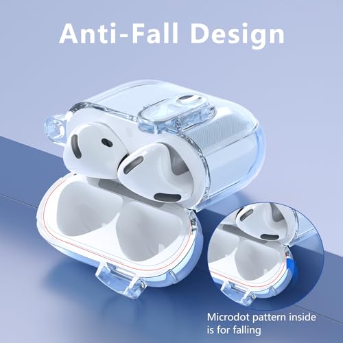 Image of (with Safety Lock) Clear Case Compatible with Cute Apple Airpods 4 Cases 2024 Women, VISOOM Soft TPU Transparency Air pods 4 Gen Case iPods 4 Earbuds Case Girl Bling Keychain for Airpod iPod 4th Gen