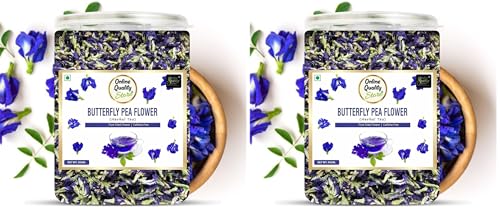 Image of Online Quality Store Butterfly Pea Flower Tea - 50g | Blue Pea | Relieves Stress | Hot, Iced | Caffeine Free Herbal Tea (Pack of 2)