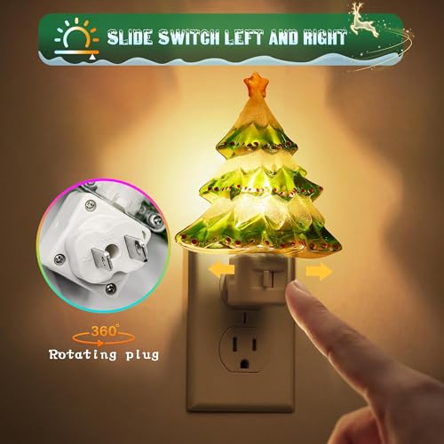 Image of JandCase Christmas Tree Night Light, 2 Pack 3000K Night Lights