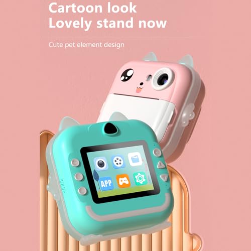 Namolit Crianças portáteis Impressão térmica instantânea Câmera infantil 2,4 polegadas com cartão de