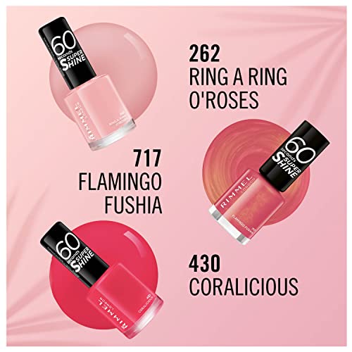 Rimmel London 60 Seconds Super Shine Esmalte de Uñas, Coralicious 430